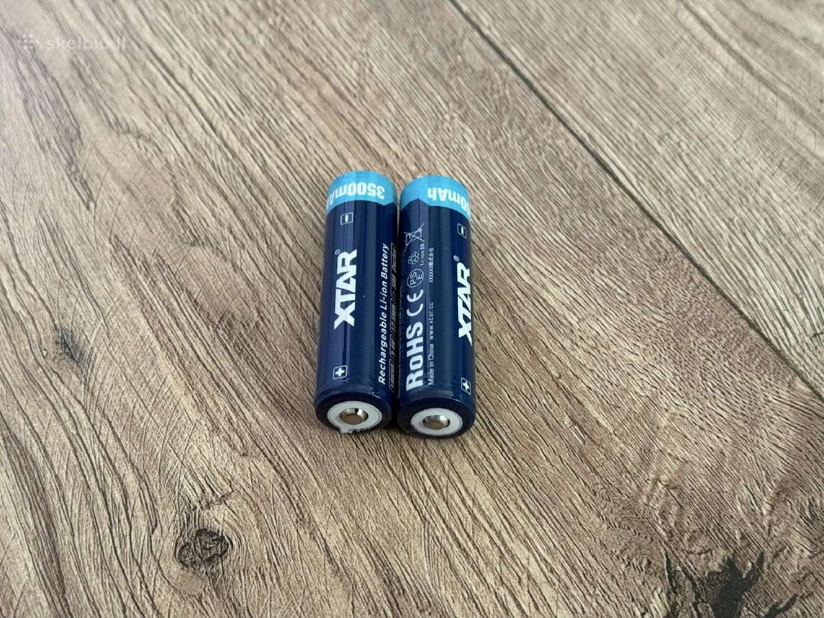2x 18650 Li-ion baterijos su apsauga, 3500mah - nuotraukos Nr. 5