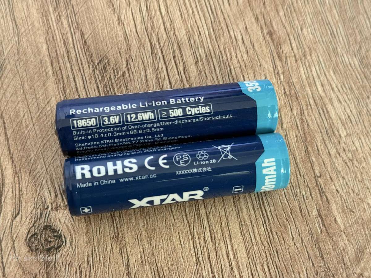 2x 18650 Li-ion baterijos su apsauga, 3500mah - nuotraukos Nr. 6