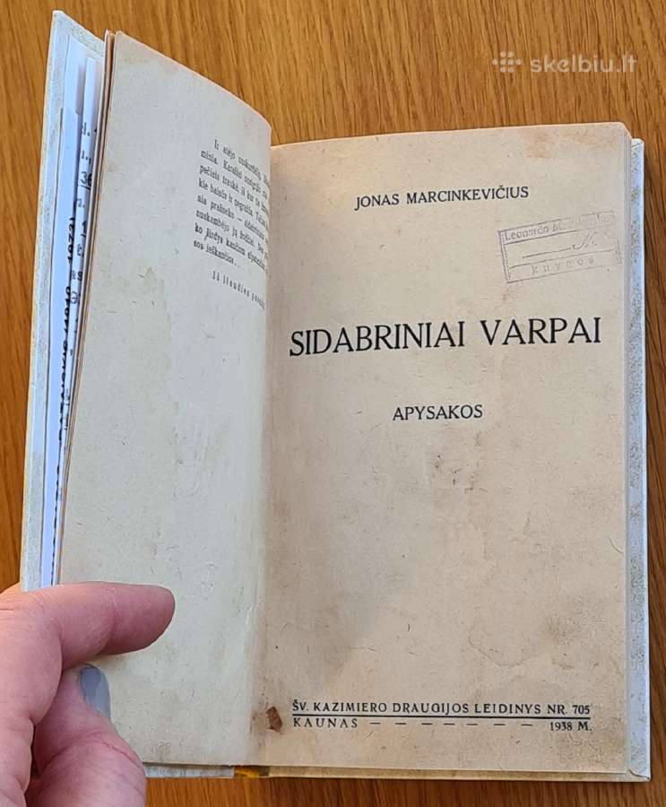 Jonas Marcinkevičius. Sidabriniai varpai. 1938 m.