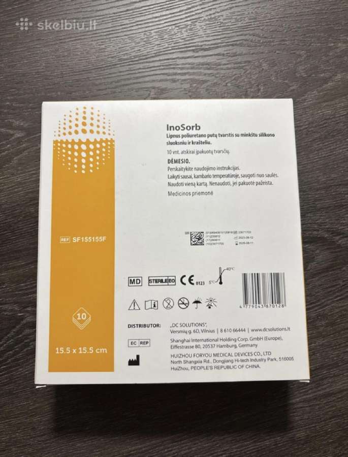 Inosorb, lipnus tvarstis su silikonu, 10 vnt. - nuotraukos Nr. 2