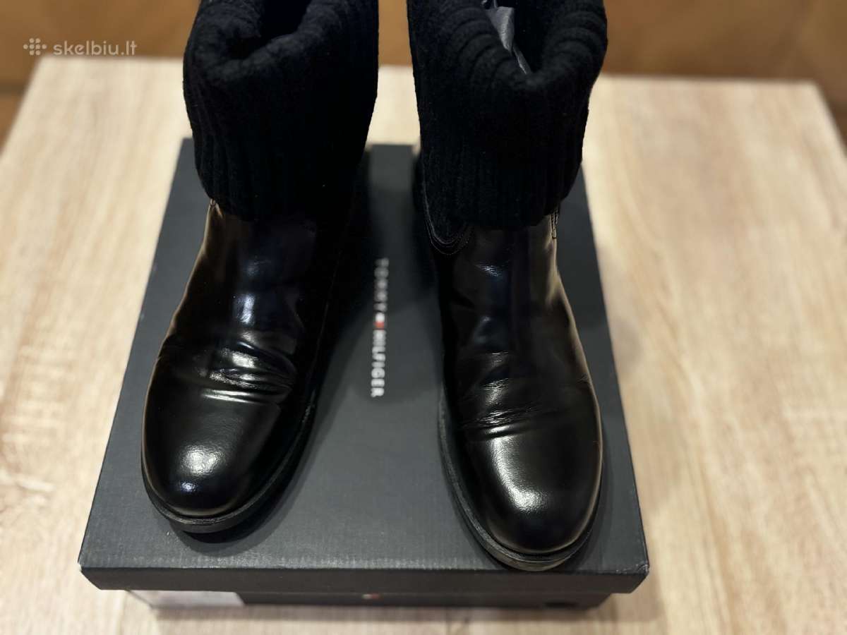 Juodi, odiniai Tommy Hilfiger batai - nuotraukos Nr. 2