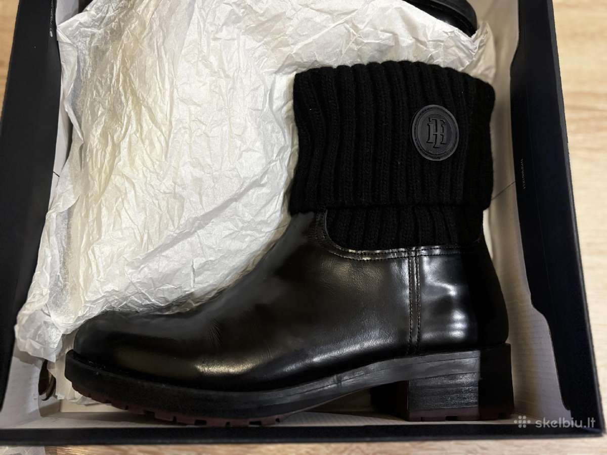 Juodi, odiniai Tommy Hilfiger batai - nuotraukos Nr. 3