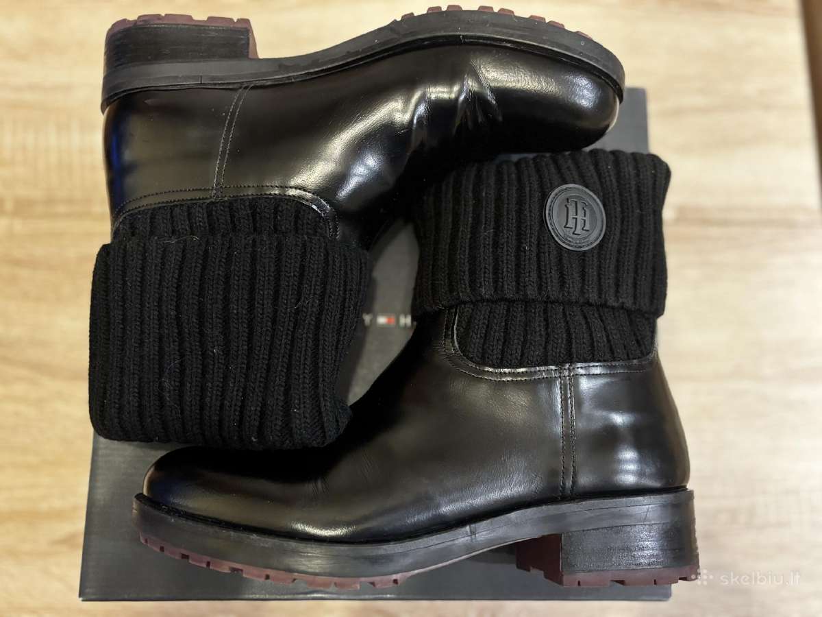 Juodi, odiniai Tommy Hilfiger batai - nuotraukos Nr. 4