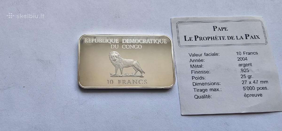 2004 10 franku Congo Unc - nuotraukos Nr. 2