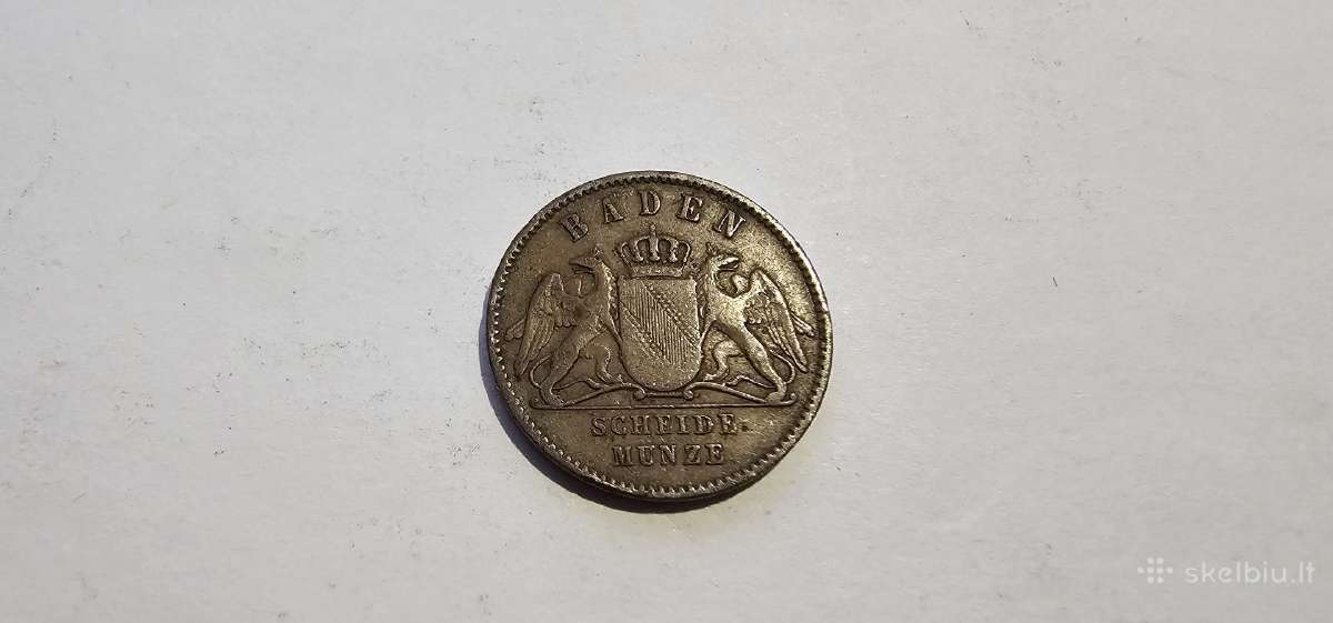 1864 1 kreuzeris Badenas - nuotraukos Nr. 2