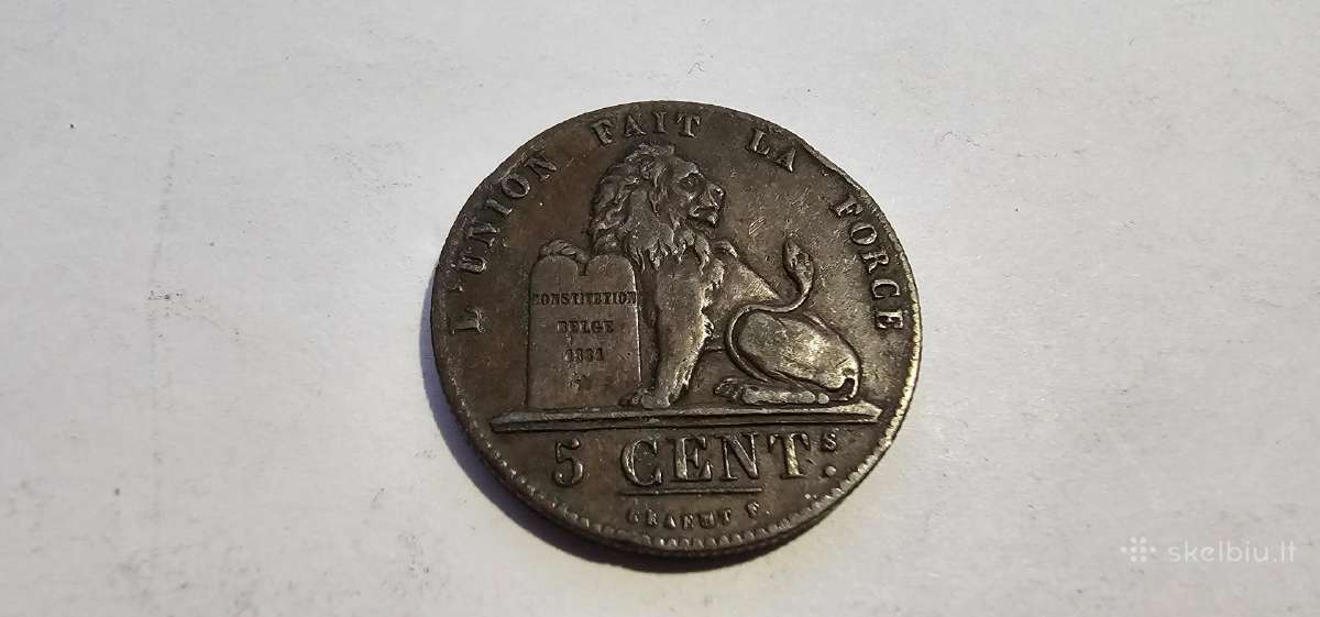1850 5 centai Belgija