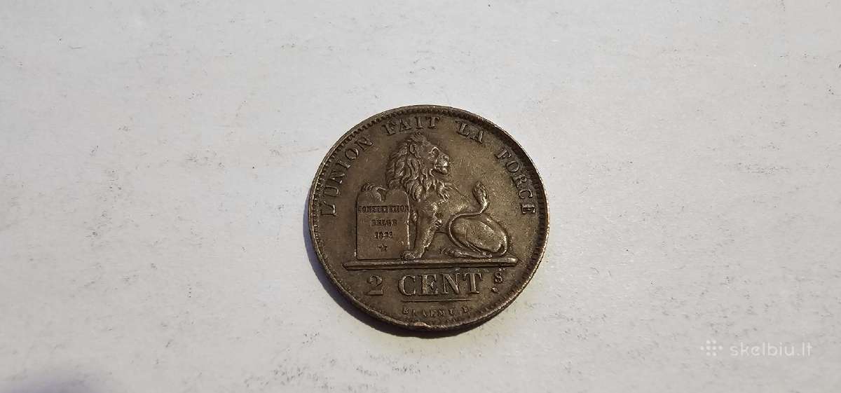 1870 2 centai Belgija
