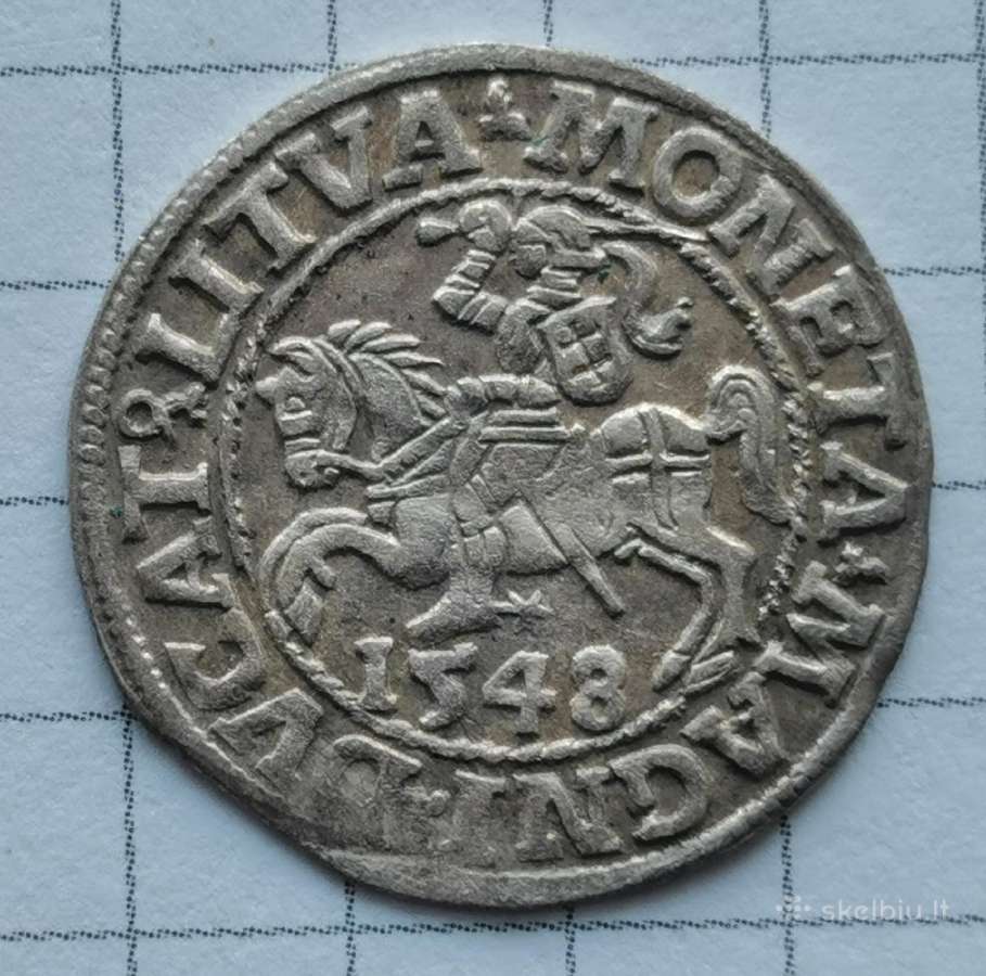 LDK Žygimantas Augustas, 1/2 grašioVilnius 1548 m
