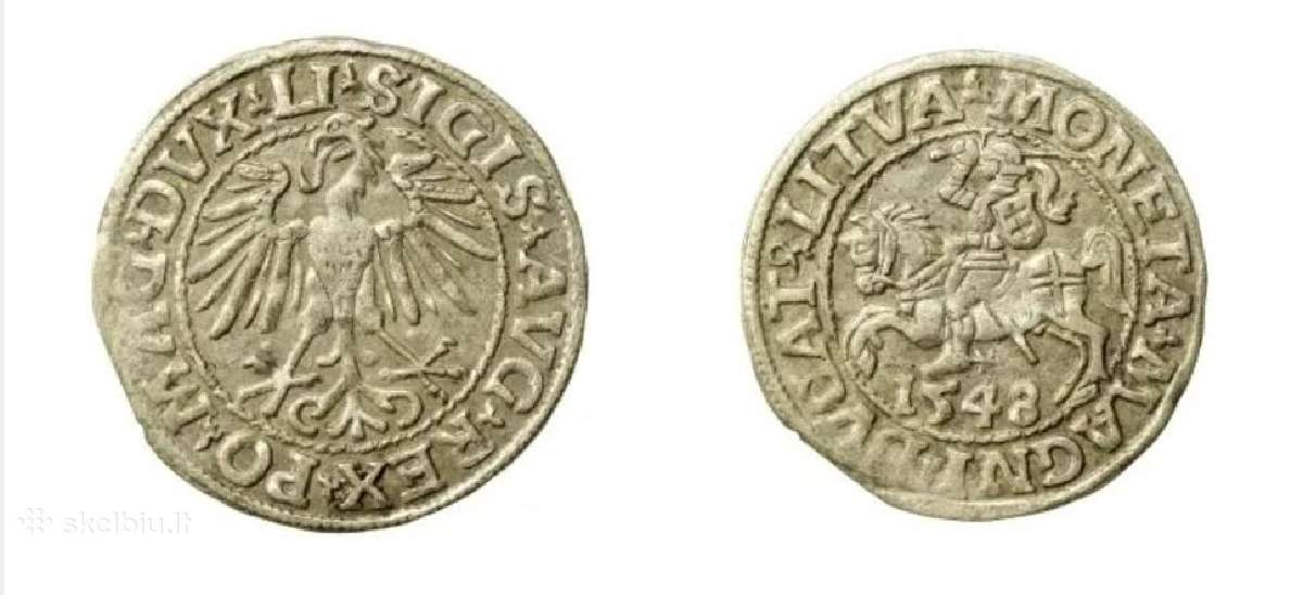 LDK Žygimantas Augustas, 1/2 grašioVilnius 1548 m - nuotraukos Nr. 3