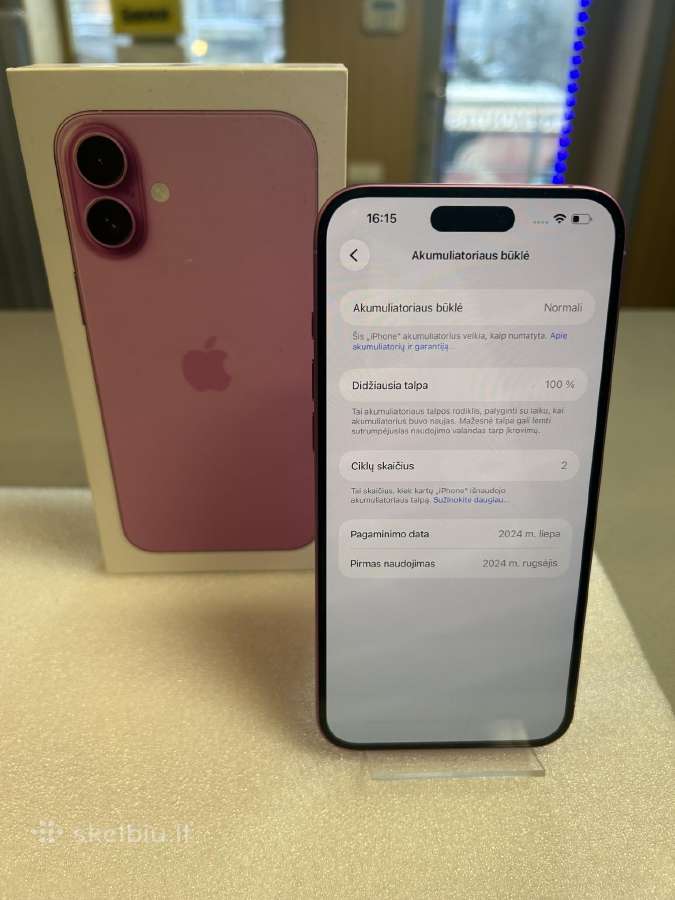 Parduodamas idealios būklės iPhone 16 plus, 128gb, - nuotraukos Nr. 3