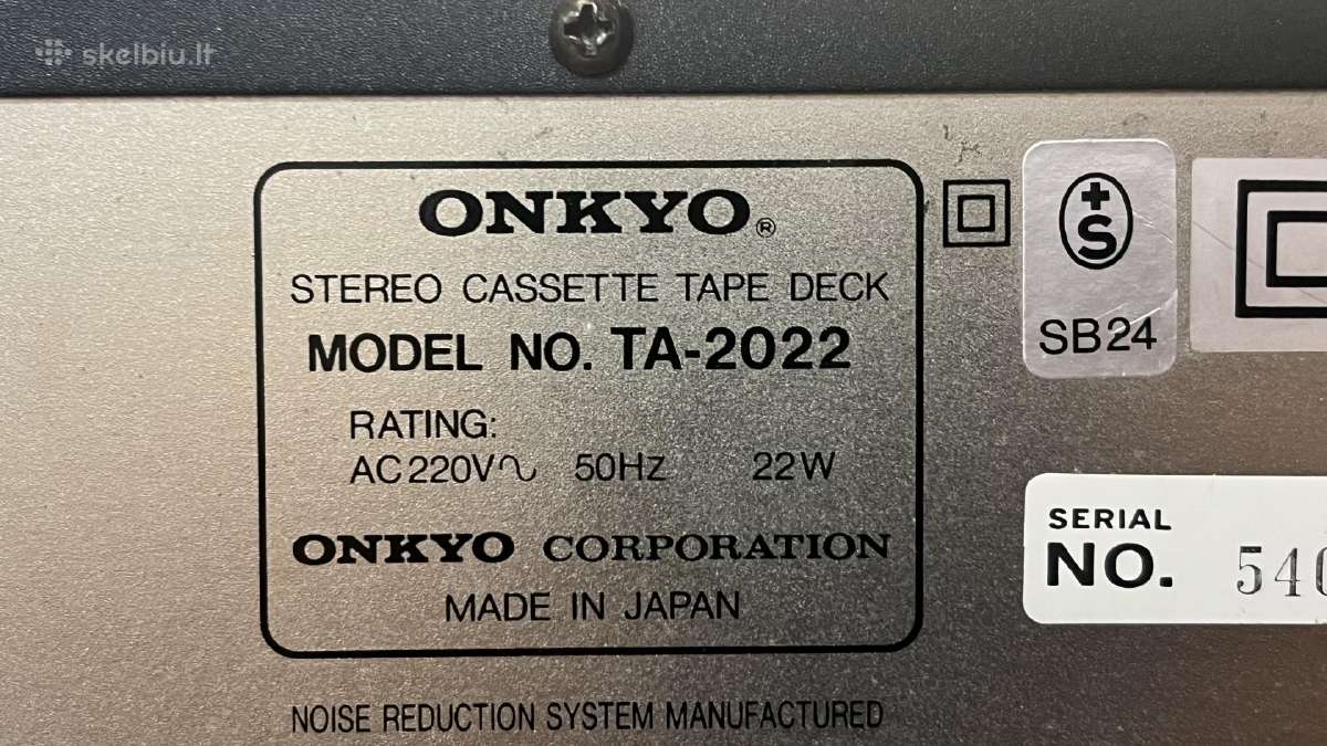 Kasetine deka Sony: Onkyo - nuotraukos Nr. 11