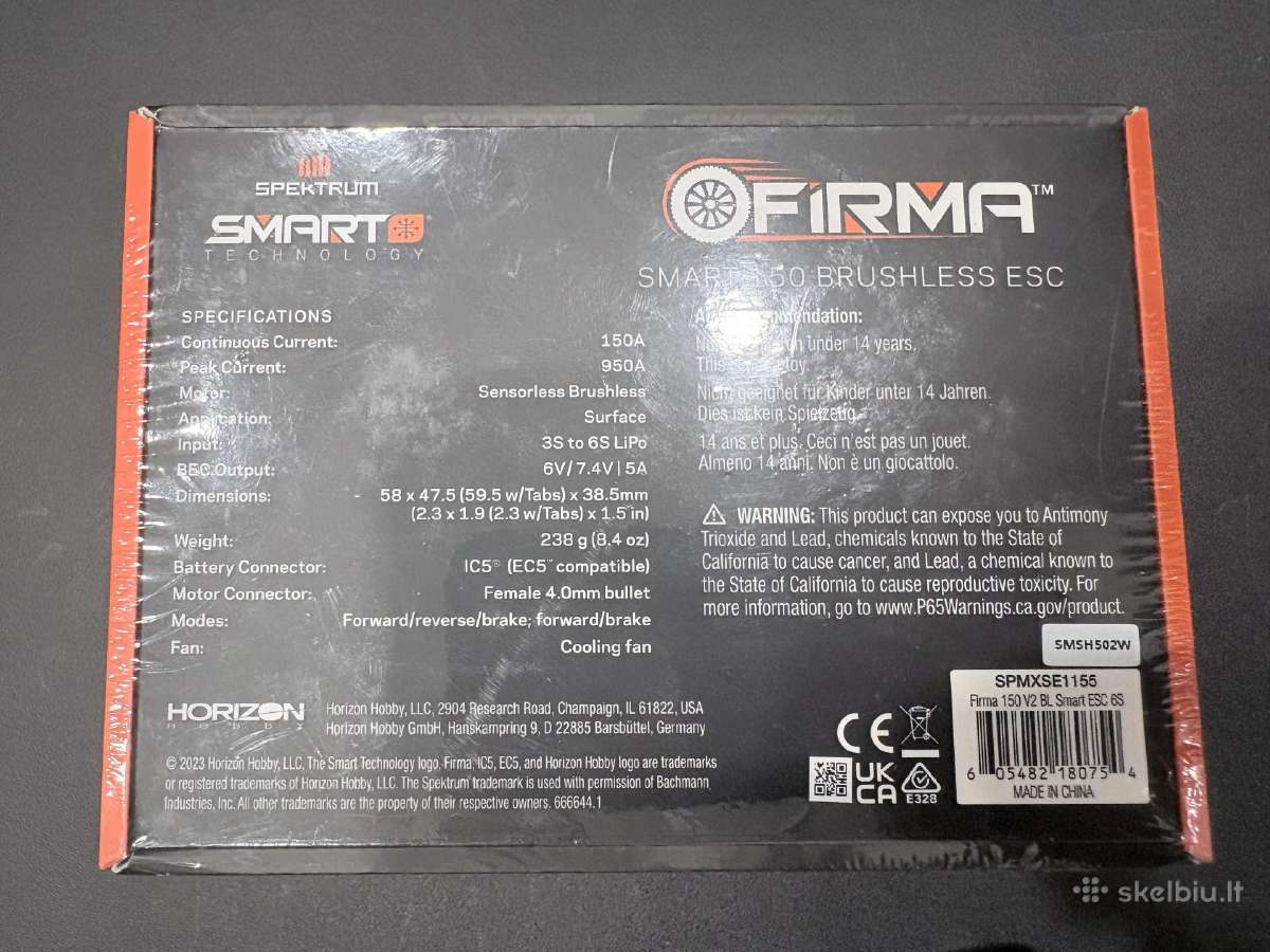 Spektrum firma 3s-6s Esc 150 Brushless naujas - nuotraukos Nr. 2
