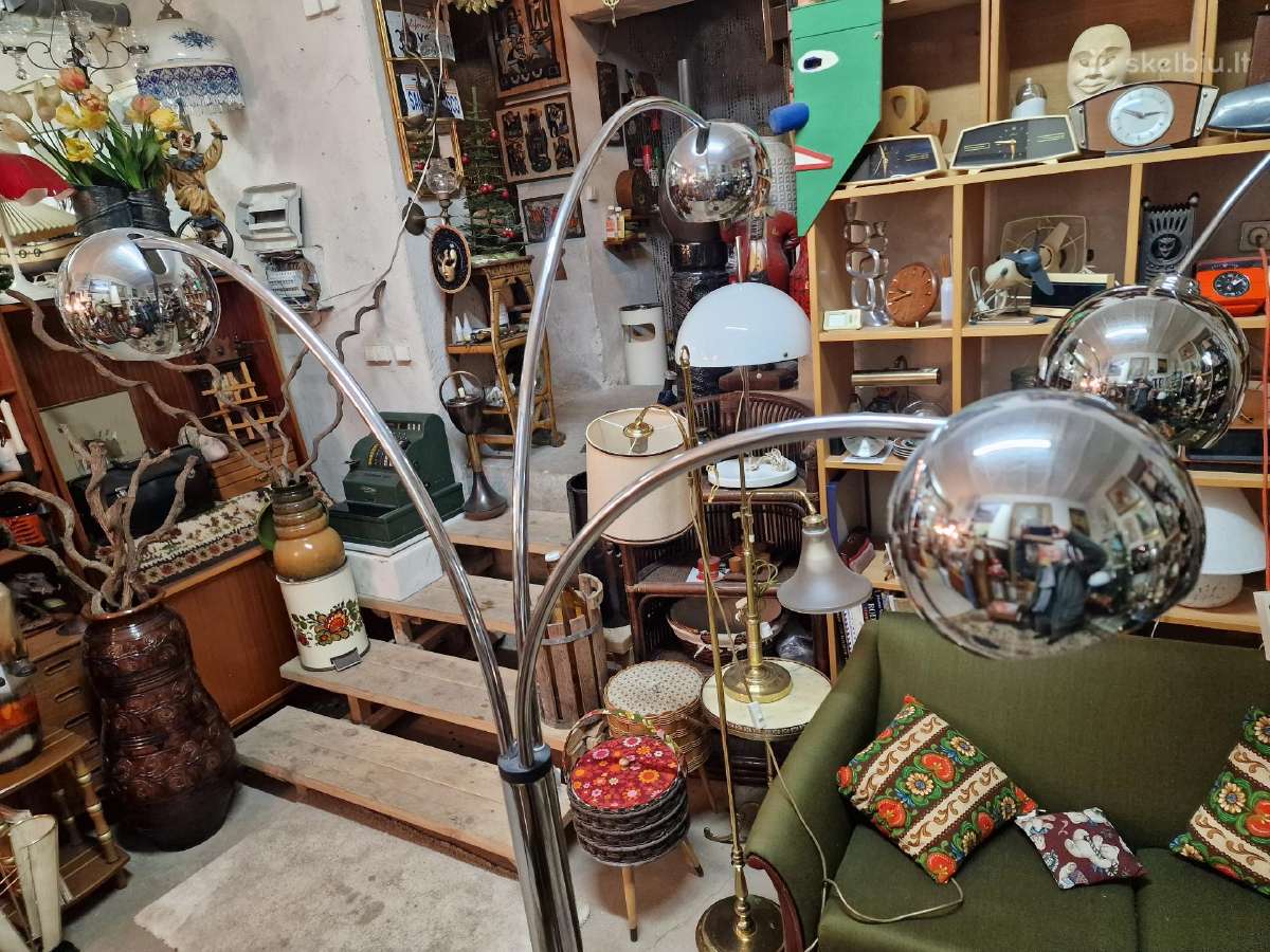 Vintažinis mid century modern chromo toršeras - nuotraukos Nr. 3
