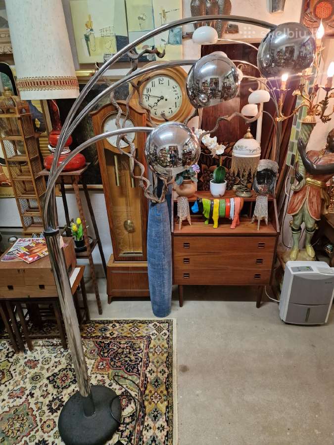 Vintažinis mid century modern chromo toršeras - nuotraukos Nr. 4