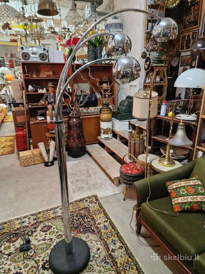 Vintažinis mid century modern chromo toršeras - nuotraukos Nr. 5