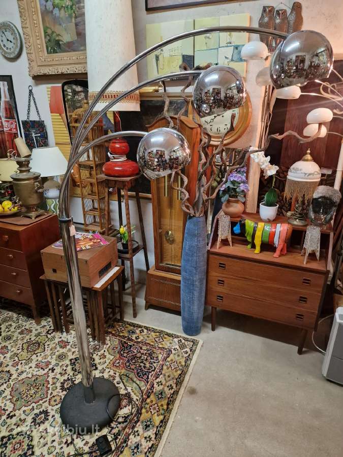 Vintažinis mid century modern chromo toršeras - nuotraukos Nr. 7