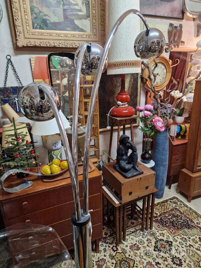 Vintažinis mid century modern chromo toršeras - nuotraukos Nr. 9