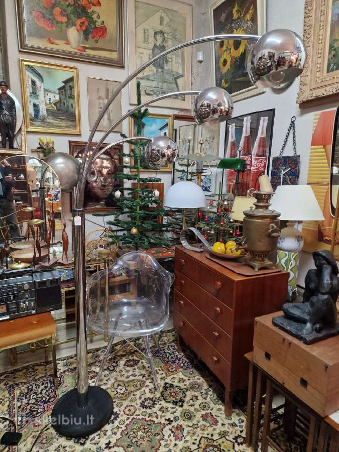 Vintažinis mid century modern chromo toršeras - nuotraukos Nr. 10