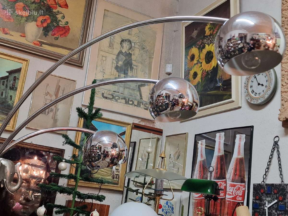 Vintažinis mid century modern chromo toršeras - nuotraukos Nr. 11