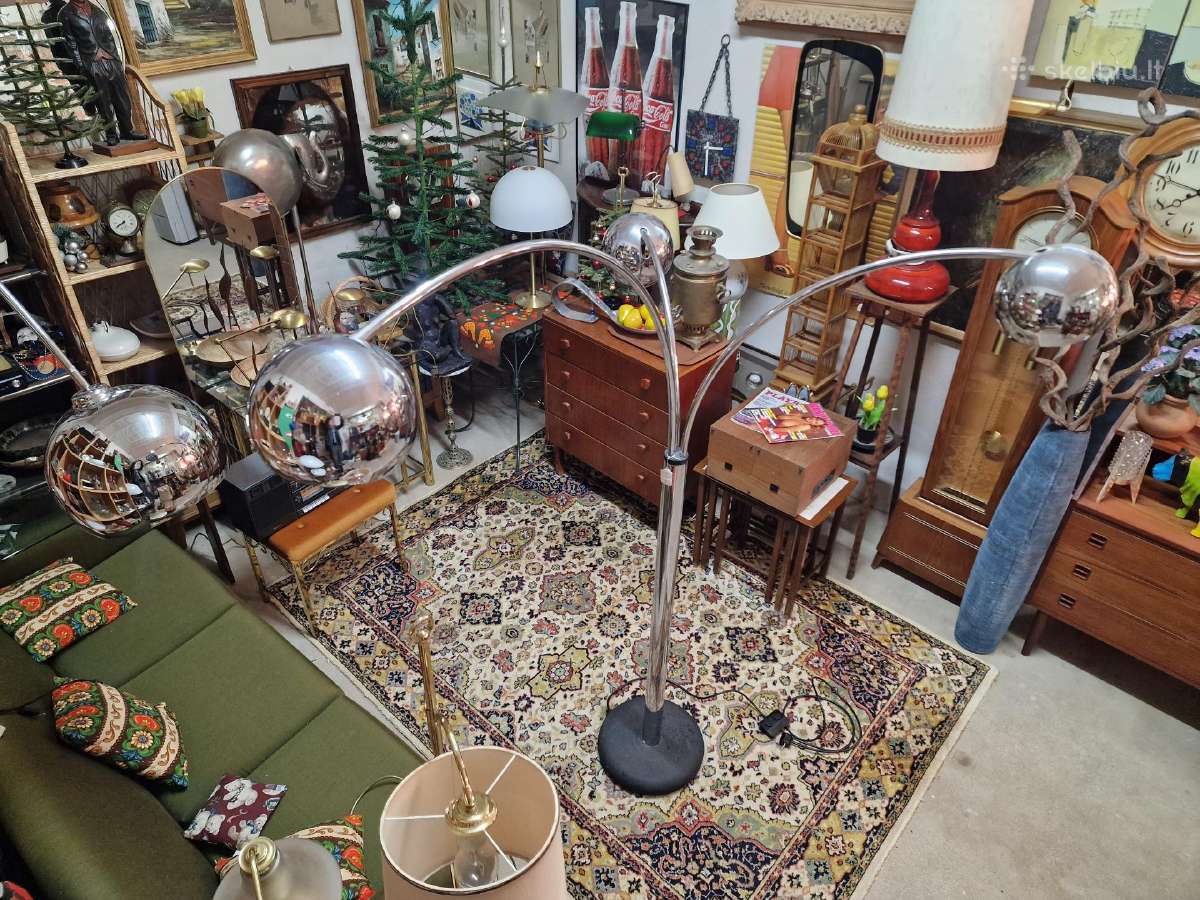 Vintažinis mid century modern chromo toršeras - nuotraukos Nr. 24