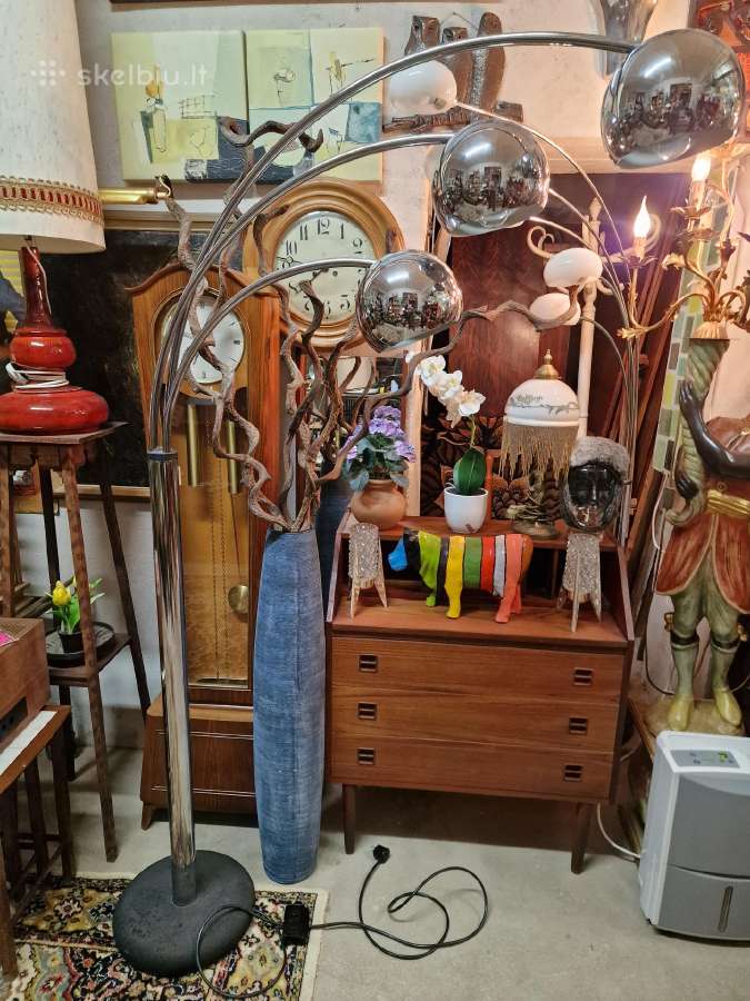 Vintažinis mid century modern chromo toršeras - nuotraukos Nr. 29