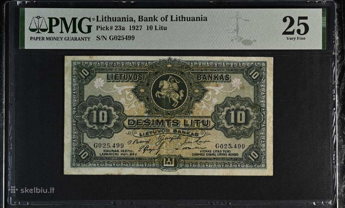 1927 m. 10 litų Pmg 25 G serija