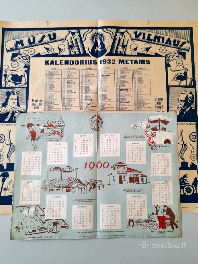 Kalendoriai 1932-1960m.