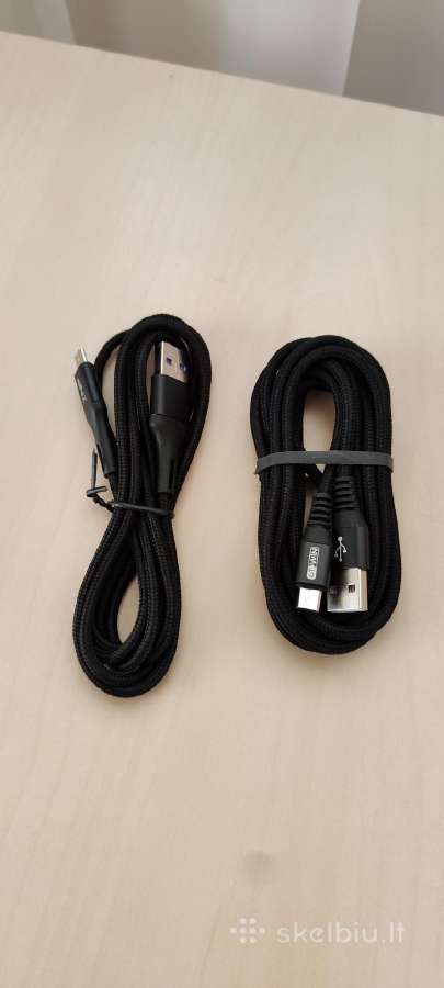 Mikro Usb Laidai Juodi (3 vnt.)