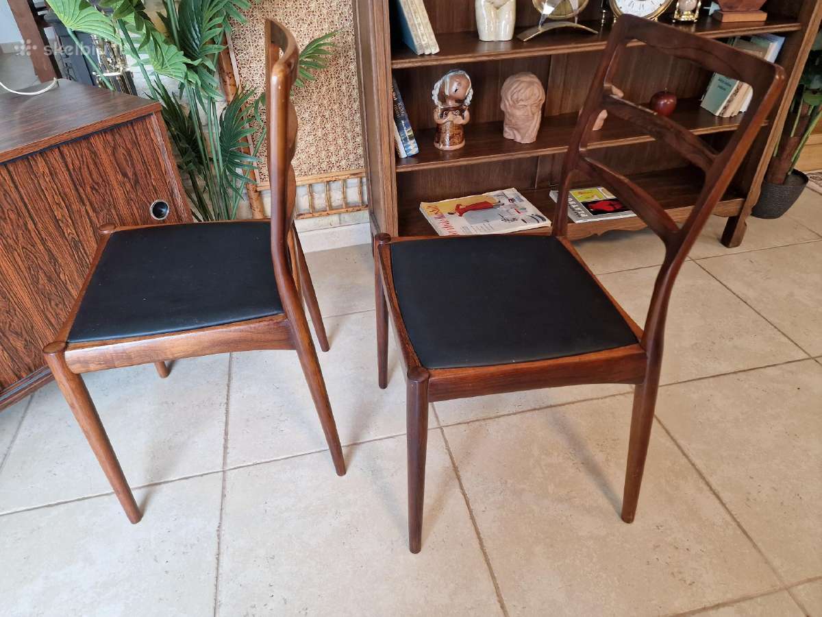 Vintažinės mid century palisandro masyvo kėdės - nuotraukos Nr. 2