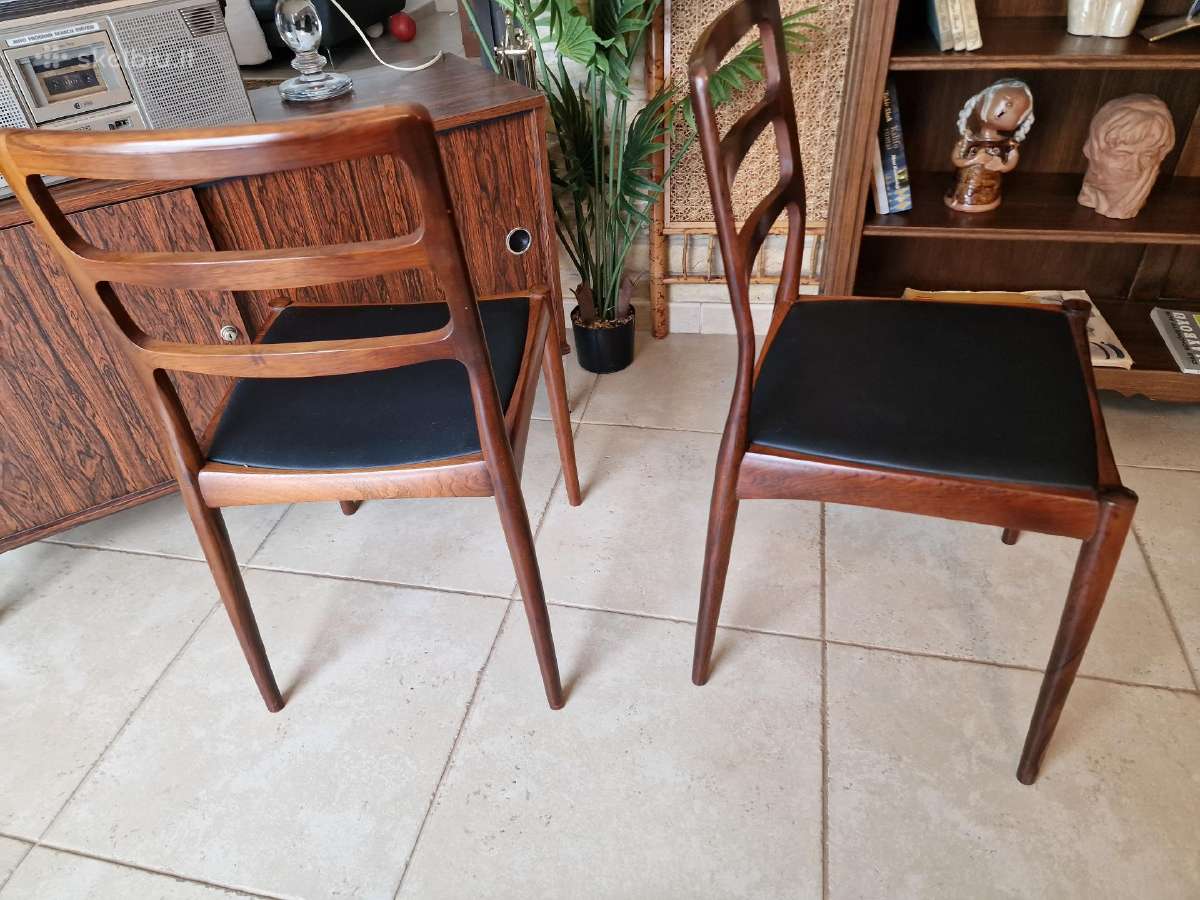 Vintažinės mid century palisandro masyvo kėdės - nuotraukos Nr. 5