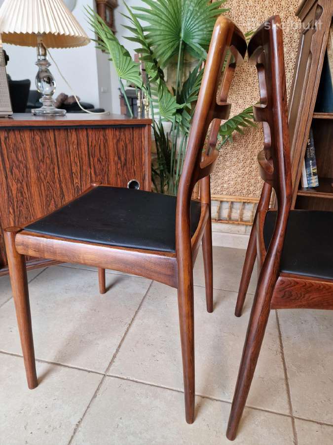 Vintažinės mid century palisandro masyvo kėdės - nuotraukos Nr. 7
