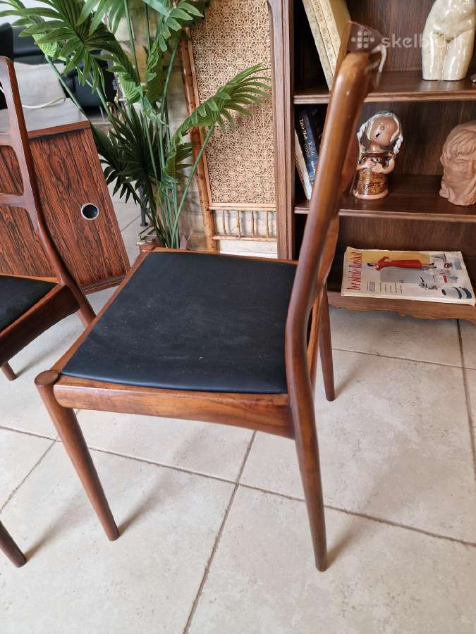 Vintažinės mid century palisandro masyvo kėdės - nuotraukos Nr. 8