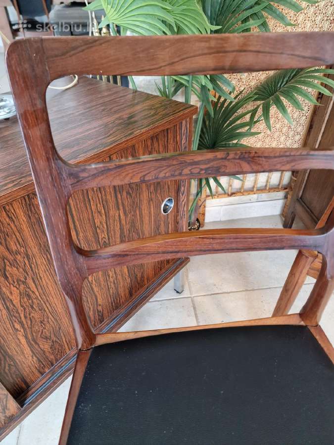Vintažinės mid century palisandro masyvo kėdės - nuotraukos Nr. 10