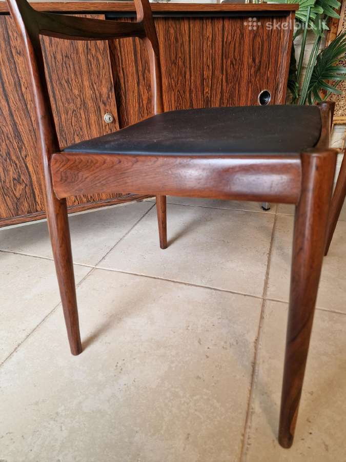 Vintažinės mid century palisandro masyvo kėdės - nuotraukos Nr. 11