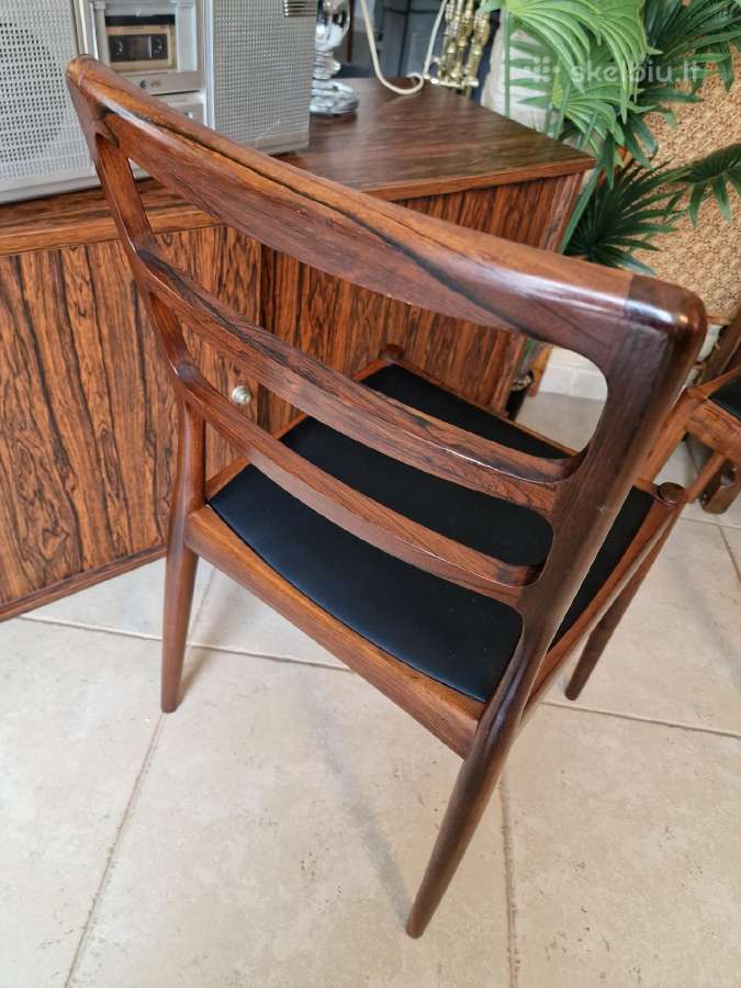 Vintažinės mid century palisandro masyvo kėdės - nuotraukos Nr. 13