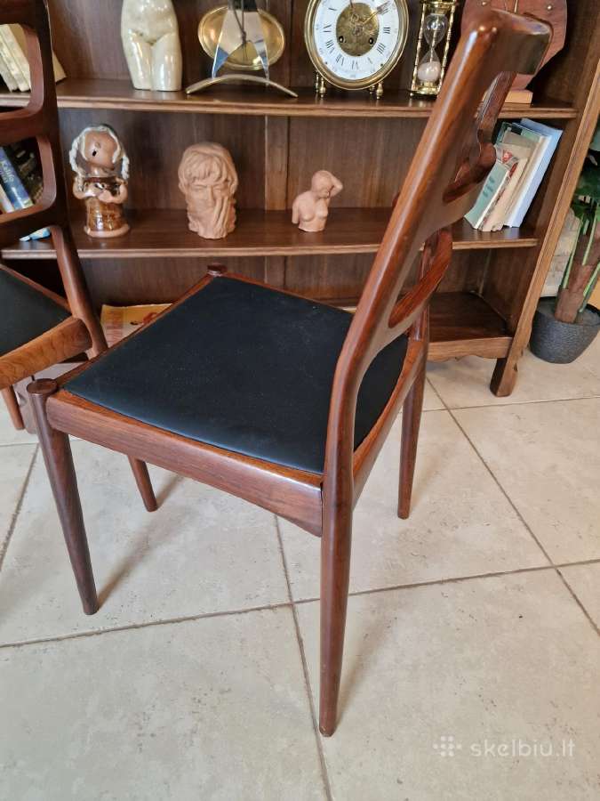Vintažinės mid century palisandro masyvo kėdės - nuotraukos Nr. 14