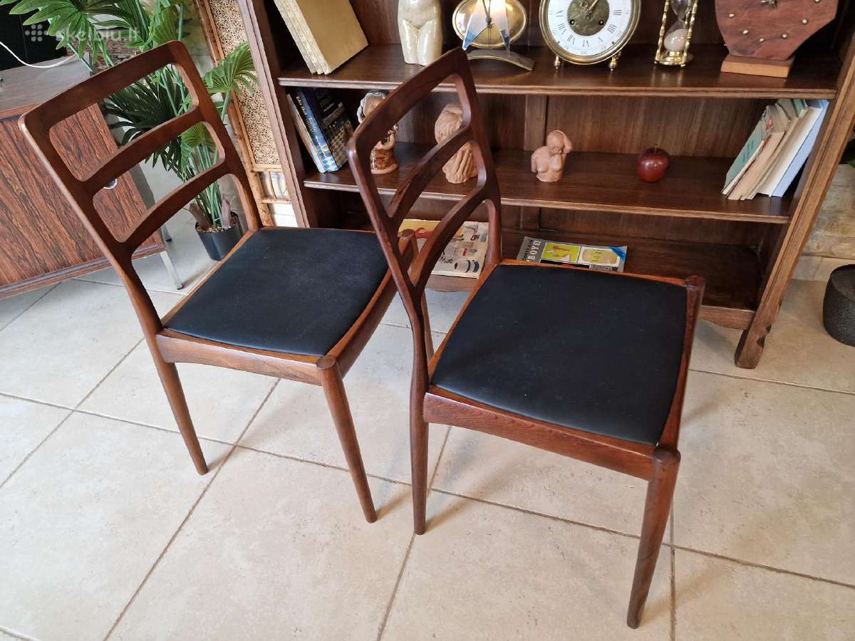 Vintažinės mid century palisandro masyvo kėdės - nuotraukos Nr. 16