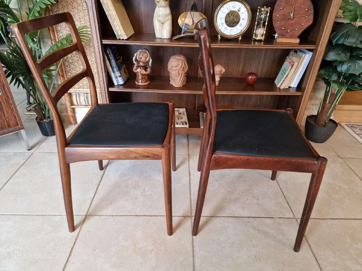 Vintažinės mid century palisandro masyvo kėdės - nuotraukos Nr. 19