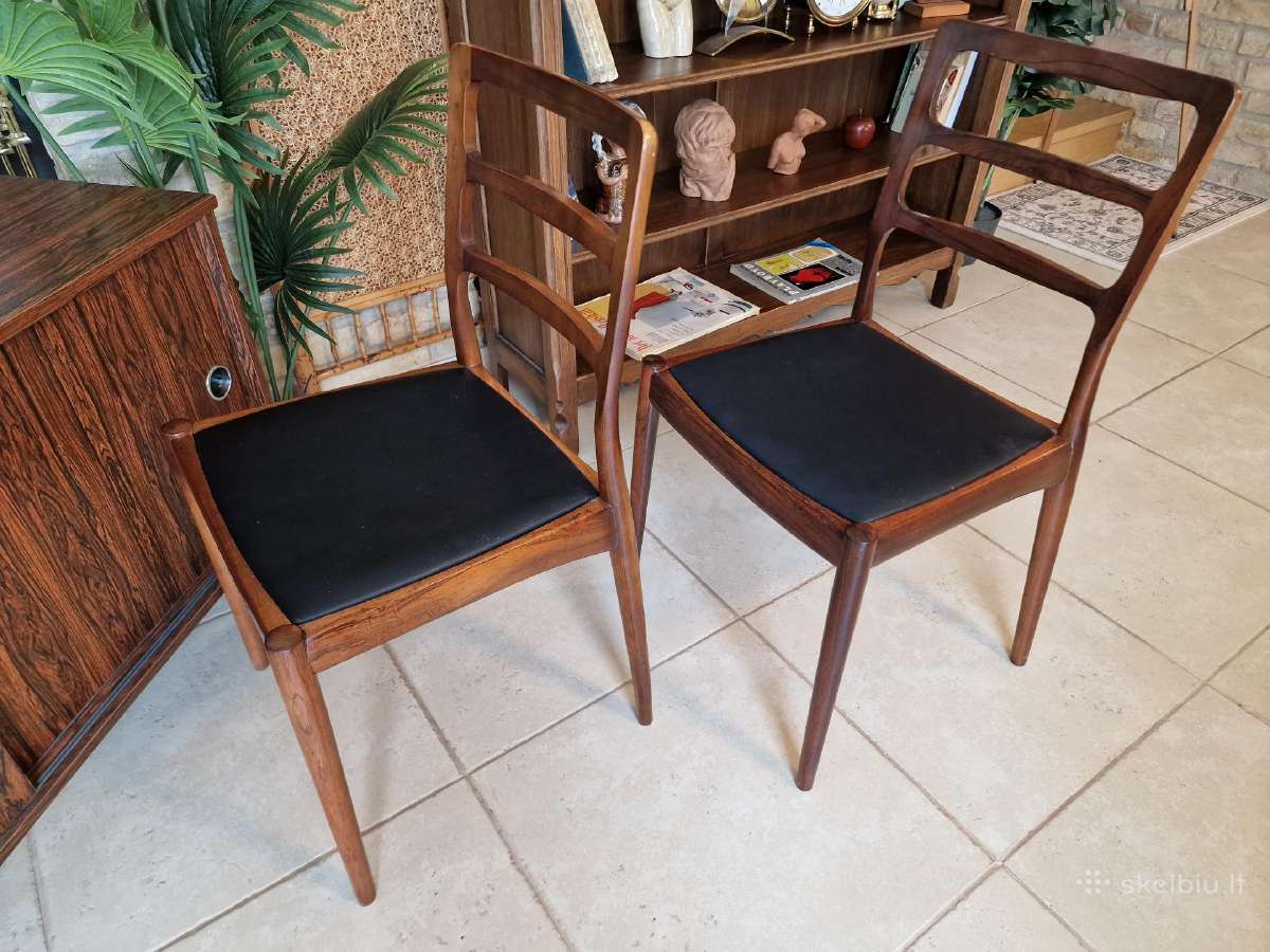 Vintažinės mid century palisandro masyvo kėdės - nuotraukos Nr. 20