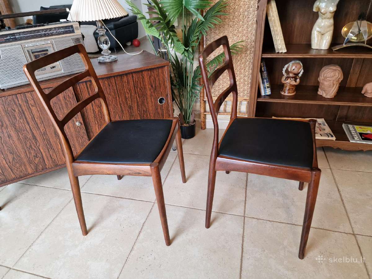 Vintažinės mid century palisandro masyvo kėdės - nuotraukos Nr. 21