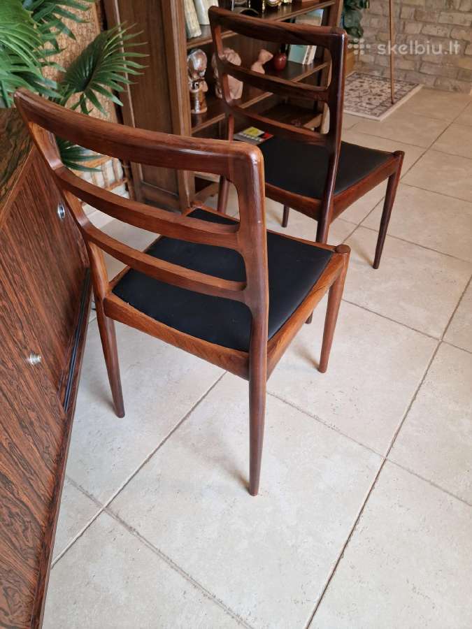 Vintažinės mid century palisandro masyvo kėdės - nuotraukos Nr. 22
