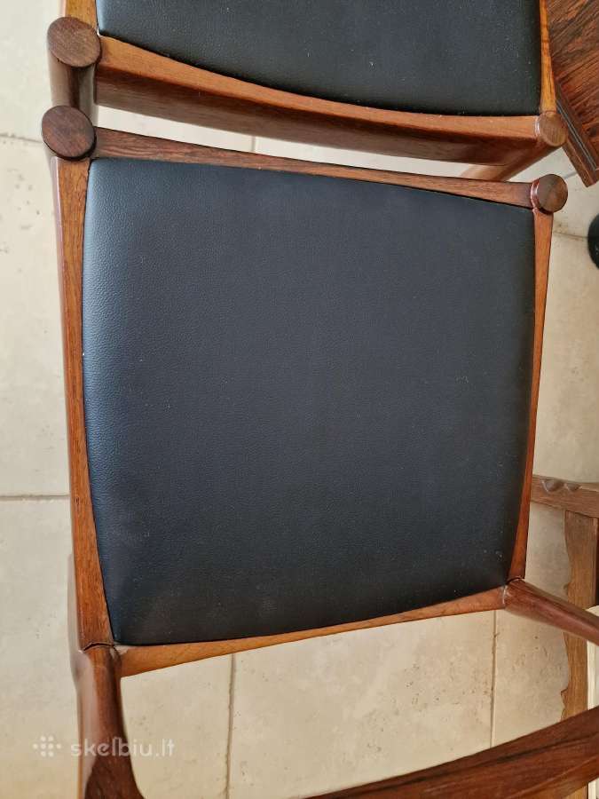 Vintažinės mid century palisandro masyvo kėdės - nuotraukos Nr. 27