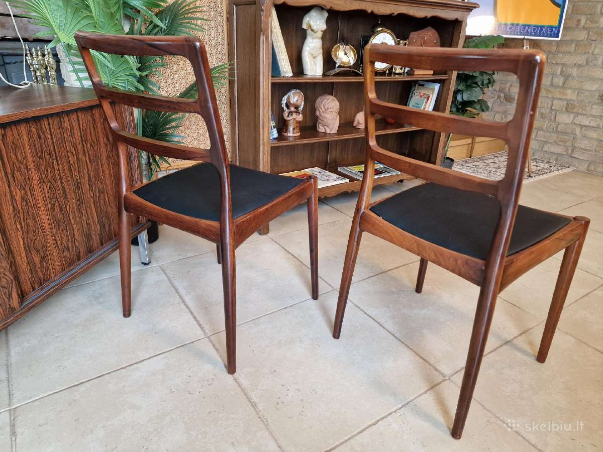 Vintažinės mid century palisandro masyvo kėdės - nuotraukos Nr. 29