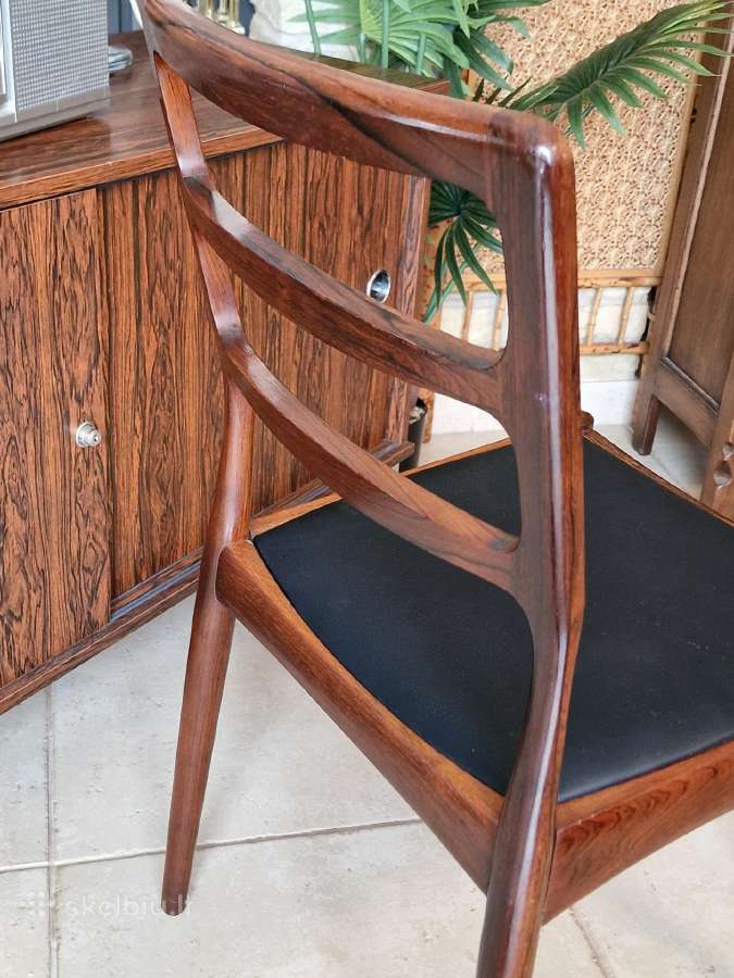 Vintažinės mid century palisandro masyvo kėdės - nuotraukos Nr. 30