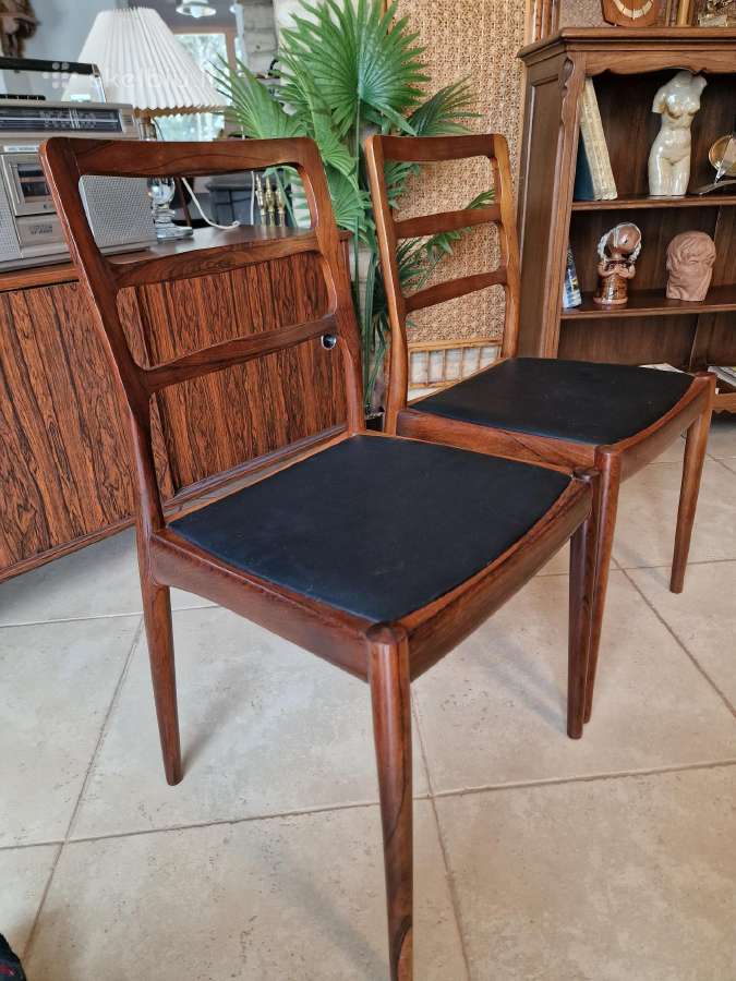 Vintažinės mid century palisandro masyvo kėdės - nuotraukos Nr. 34