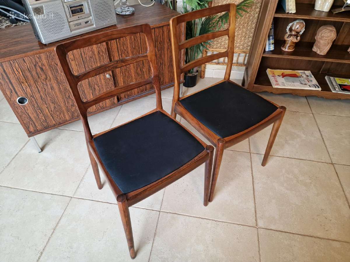 Vintažinės mid century palisandro masyvo kėdės - nuotraukos Nr. 37