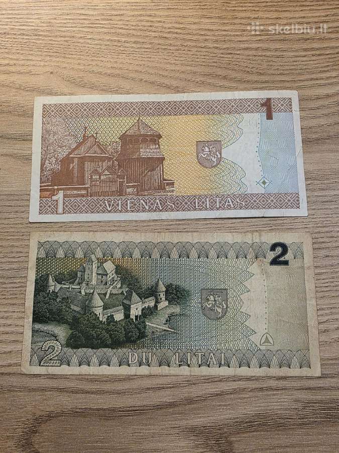 1994 metų 1 litas ir 1993 m. 2 litai apyvartiniai - nuotraukos Nr. 2