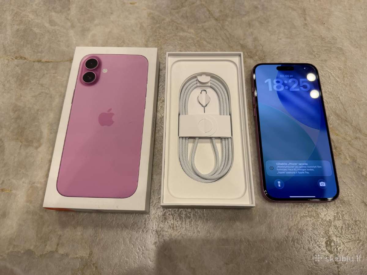 iPhone 16 plus 128gb pink 100% batt - 550eur - nuotraukos Nr. 3