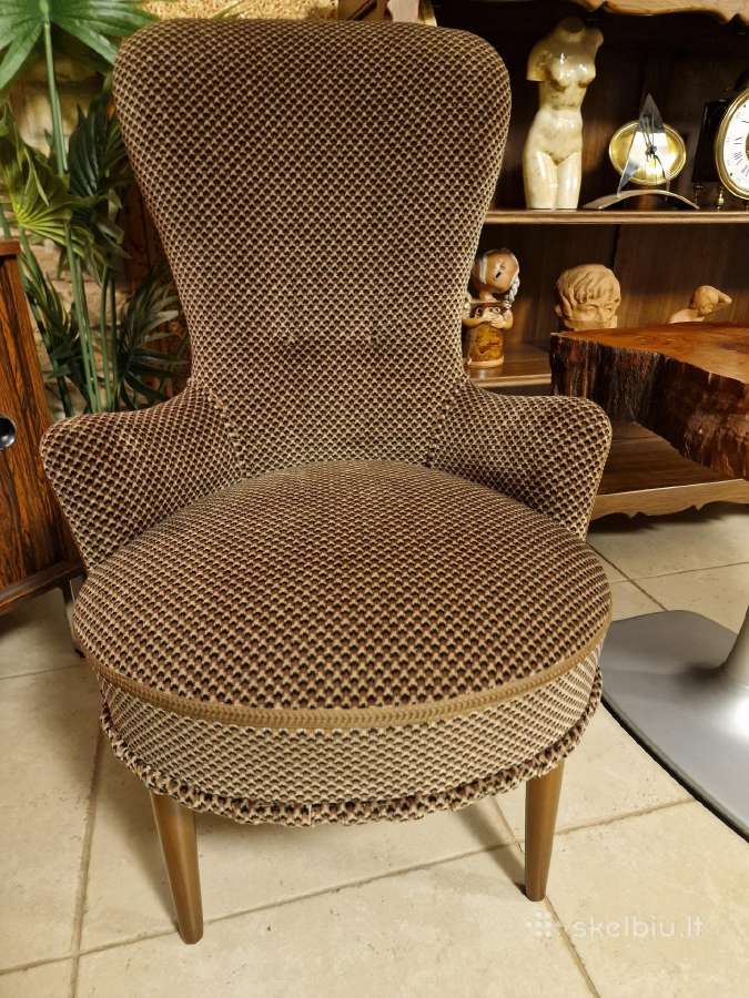 Vintažinis Art Nouveau coctail st.fotelis - nuotraukos Nr. 6
