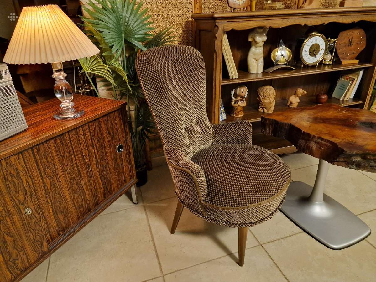 Vintažinis Art Nouveau coctail st.fotelis - nuotraukos Nr. 19